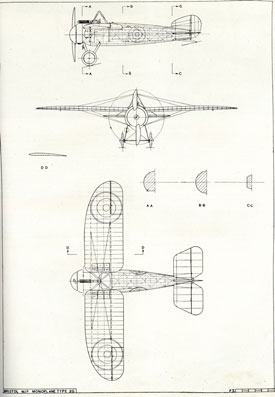 Plan drawing of M1C (Bristol Aero Collection).