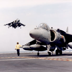 Harrier on HMS Invincible (Rolls-Royce plc).
