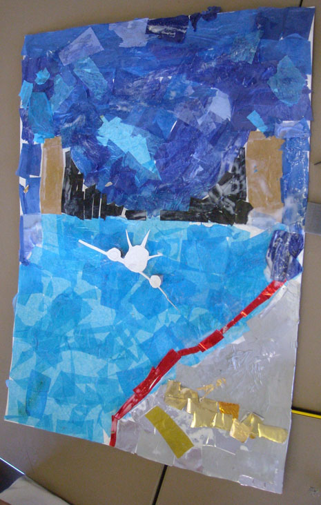 In May Year 3 had half-day collage-making workshops.