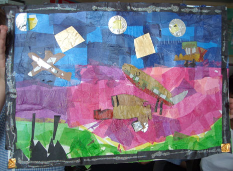 In May Year 3 had half-day collage-making workshops.