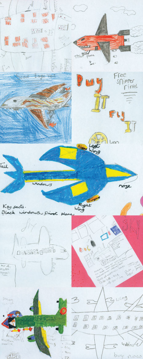 Year 5 had a creative writing workshop with Claire Williamson in June. They created information posters advertising the aircraft they had invented.